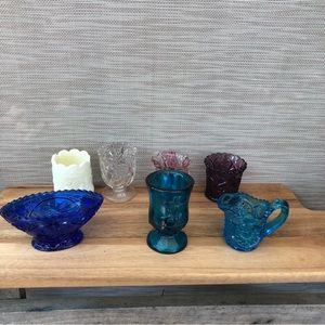 EAPG Early American Pressed Glass  Collection Toothpick Holders Mini Creamer